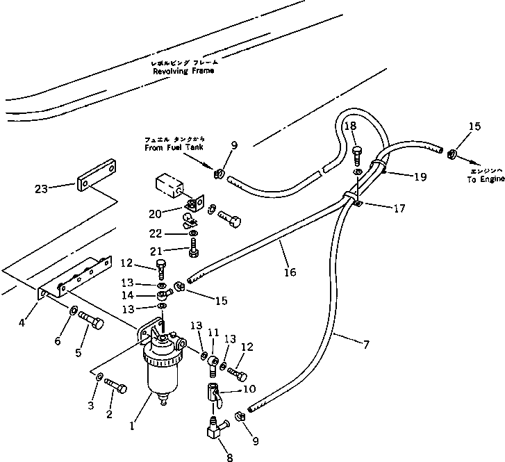 Excavators Komatsu / PC220-5C S/N 35001-UP (Custom Spec.)(pc220-0c) / WATER SEPARATOR AND PIPING(030160 : 1361)