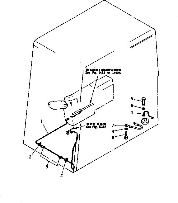 Excavators Komatsu / PC220-5C S/N 35001-UP (Custom Spec.)(pc220-0c) / WIRING IN CAB (FOR WIPER MOTOR AND GROUND CONNECTION)            (FOR LONG LEVER CONTROL)(#35001-36613)(030260 : 1461)