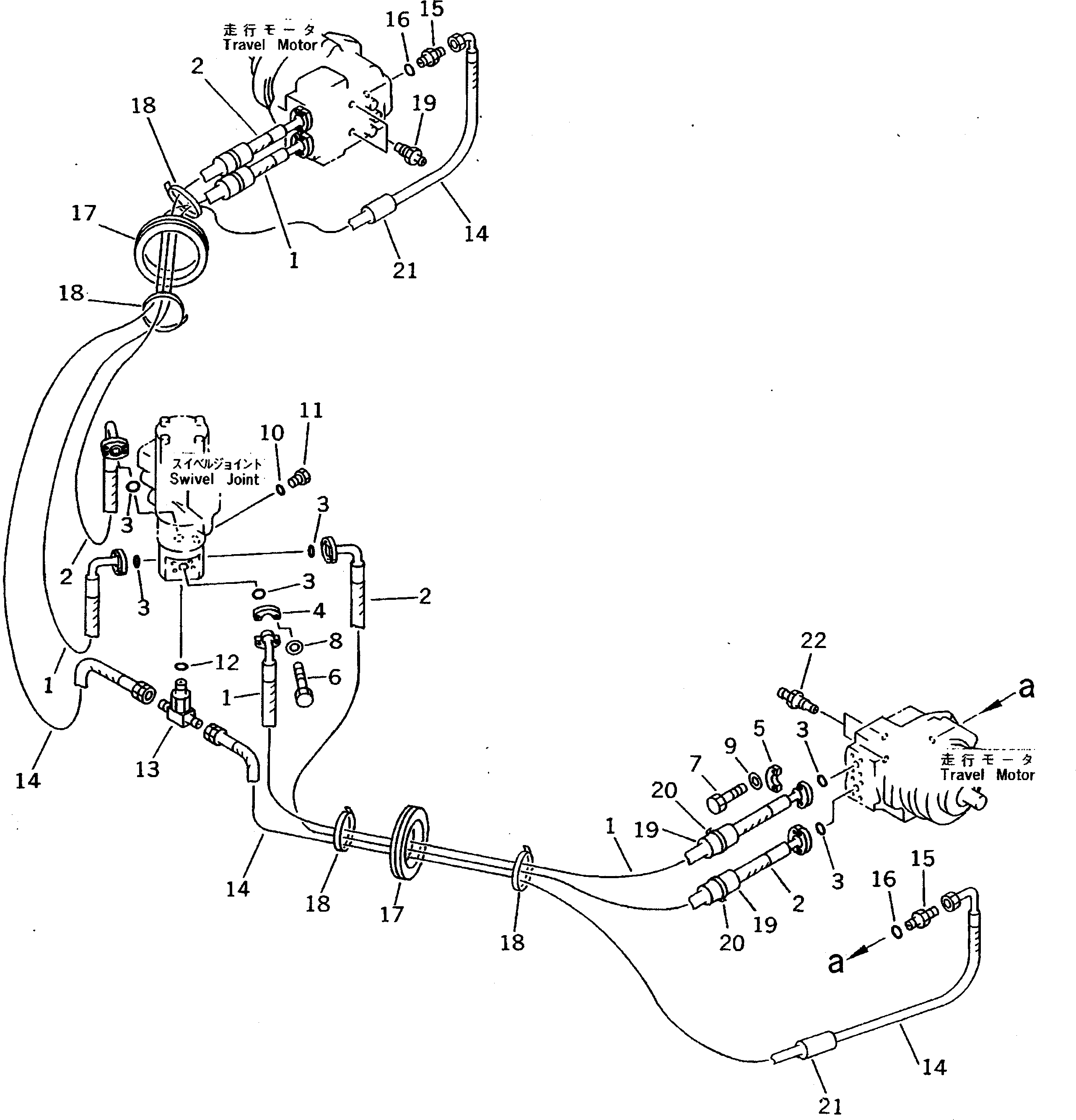 Excavators Komatsu / PC220-5C S/N 35001-UP (Custom Spec.)(pc220-0c) / TRAVEL PIPING(090050 : 3102)