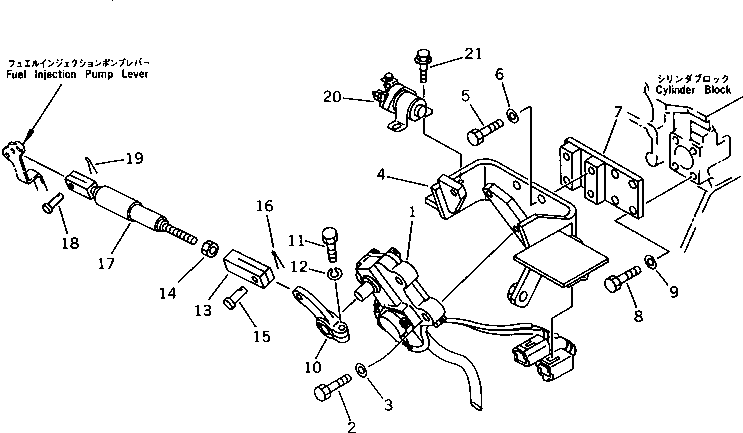Excavators Komatsu / PC220-5 S/N 35001-UP(pc220-5c) / FUEL CONTROL LINKAGE(#35001-36437)(120010 : 4011)