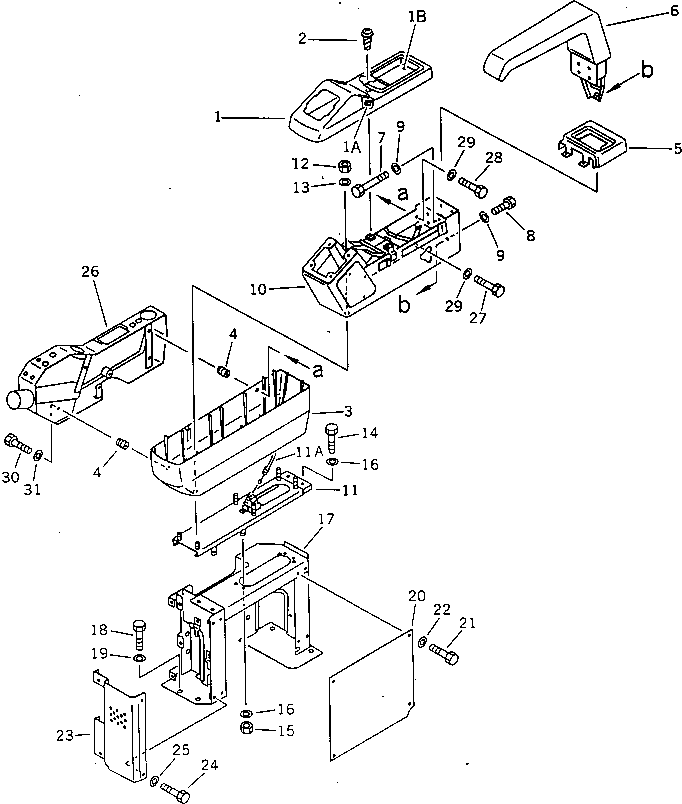 Excavators Komatsu / PC220-5 S/N 35001-UP(pc220-5c) / RIGHT STAND AND LEVER (FRONT SIDE) (FOR WRIST CONTROL)(#36614-)(120120 : 4271A)