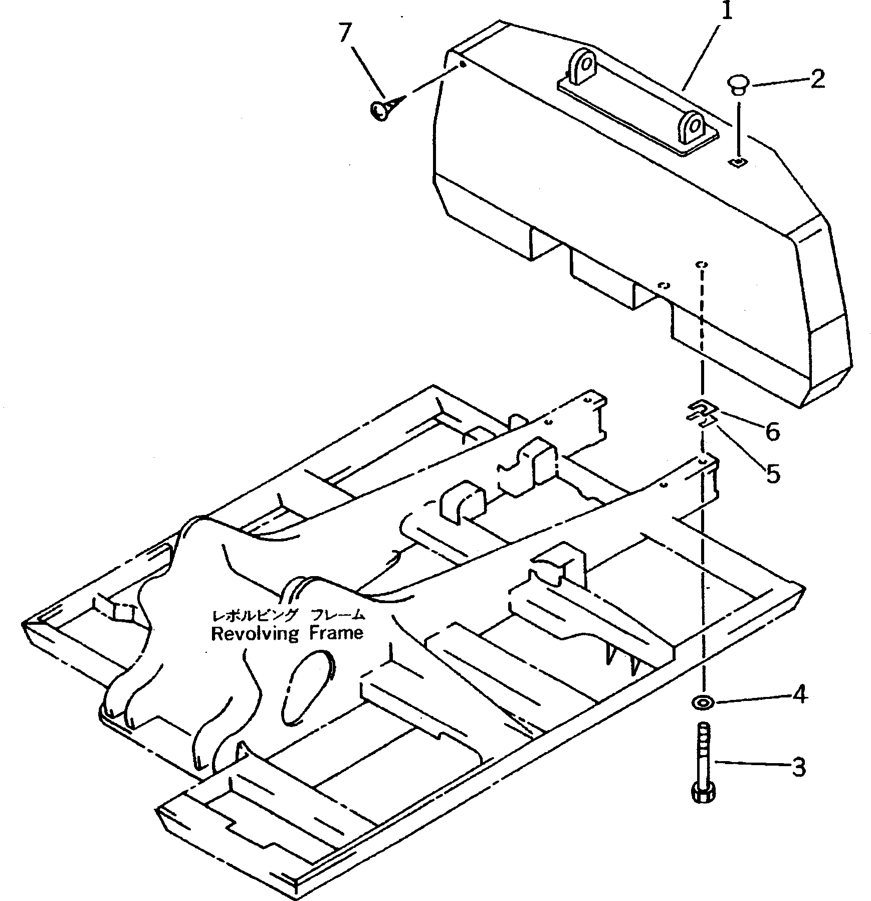Excavators Komatsu / PC220-5 S/N 35001-UP(pc220-5c) / COUNTER WEIGHT (WITH SLING PLATE) (EXCEPT JAPAN)(120290 : 4822)