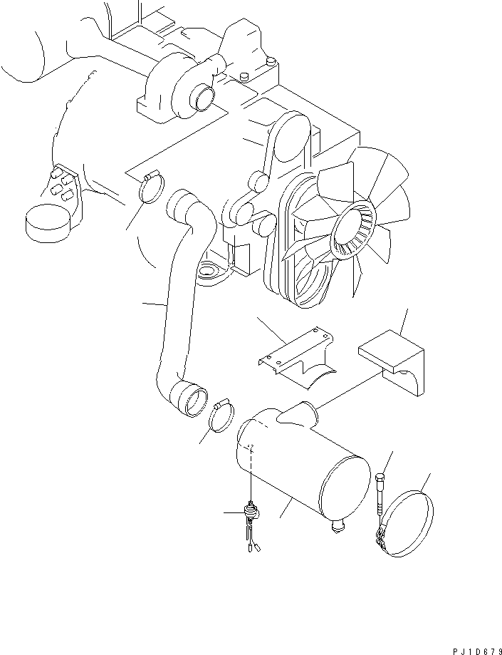 Excavators Komatsu / PC220-6 S/N 50001-UP(pc220-6c) / AIR CLEANER CONNECTION (FOR DOUBLE ELEMENT)(#52852-)(030110 : B0200-01A1C)