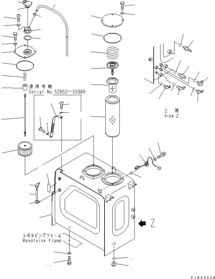 Excavators Komatsu / PC220-6 S/N 50001-UP(pc220-6c) / HYDRAULIC TANK (WITH SENSOR)(#52852-)(150030 : H0110-01A0C)