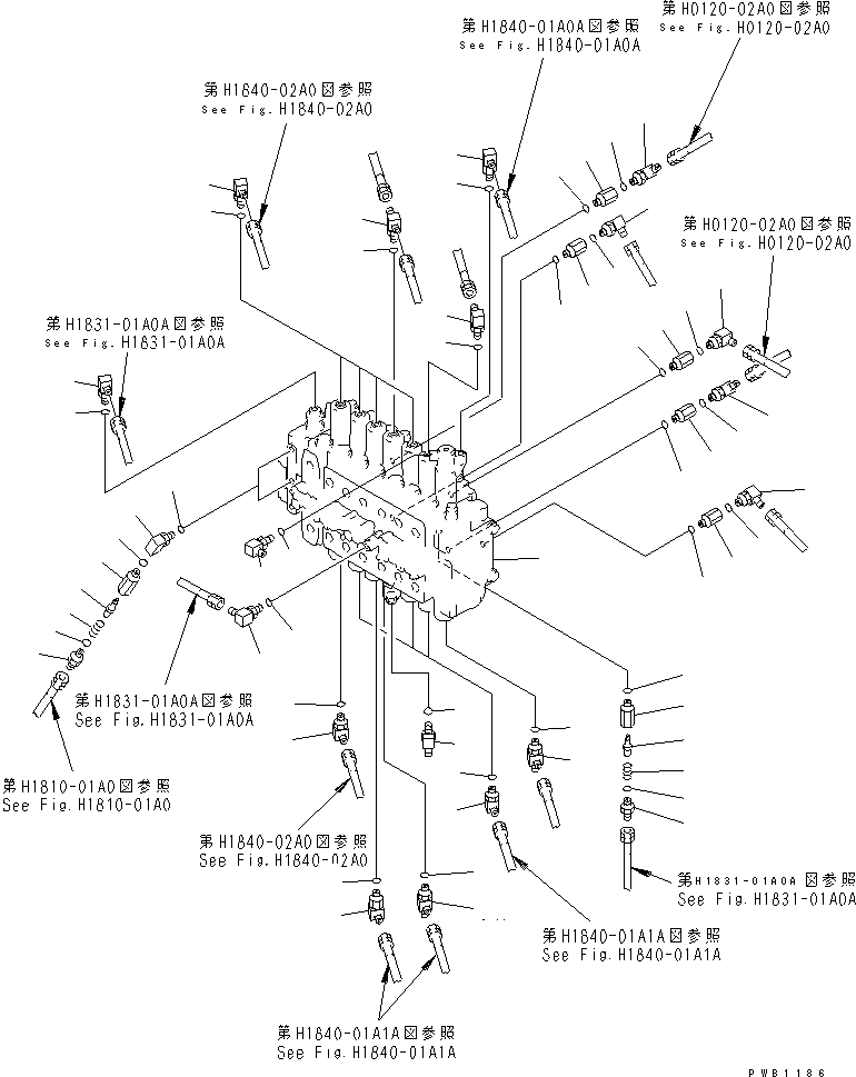 Excavators Komatsu / PC220-6 S/N 50001-UP(pc220-6c) / MAIN VALVE (VALVE) (1 ACTUATOR)(#50405-50699)(150050 : H0120-01A0A)