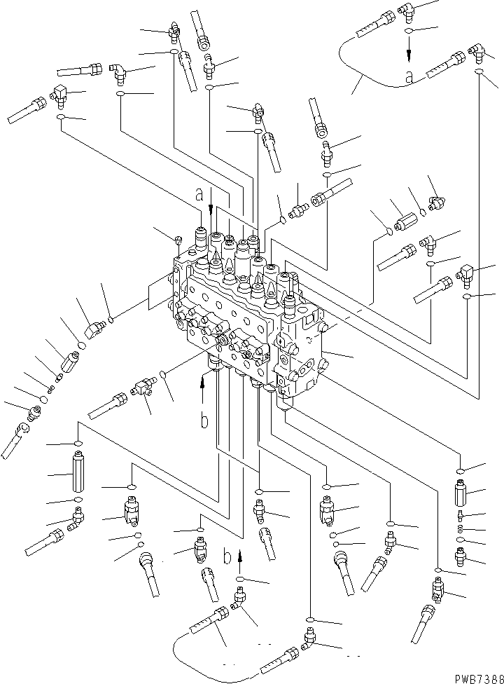 Excavators Komatsu / PC220-6 S/N 50001-UP(pc220-6c) / MAIN VALVE (VALVE)(#53174-53561)(150180 : H0120-01A1G)