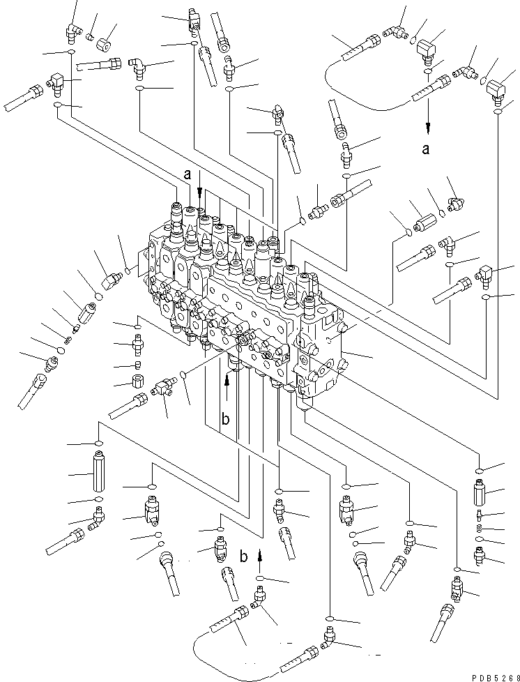 Excavators Komatsu / PC220-6 S/N 50001-UP(pc220-6c) / MAIN VALVE (VALVE) (3 ACTUATOR)(#52852-53173)(150370 : H0120-01A5F)