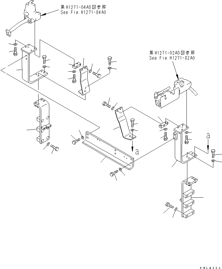 Excavators Komatsu / PC220-6 S/N 50001-UP(pc220-6c) / ATTACHMENT LINE (ATTACHMENT LINE BRACKET) (WITHOUT LOCK VALVE)   (KIT)(#53508-)(151500 : H1271-07A6)