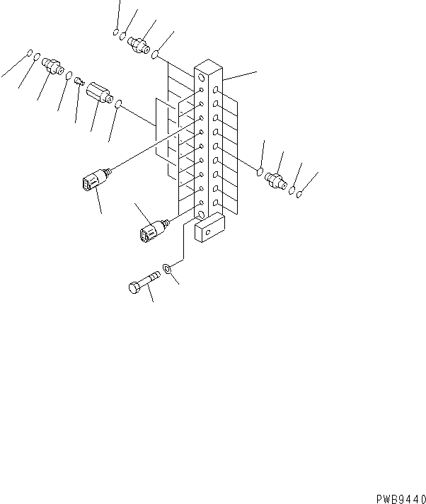 Excavators Komatsu / PC220-6 S/N 50001-UP(pc220-6c) / PRESSURE SWITCH BLOCK (WITH SENSOR)(#52852-53561)(151900 : H1833-01A0D)