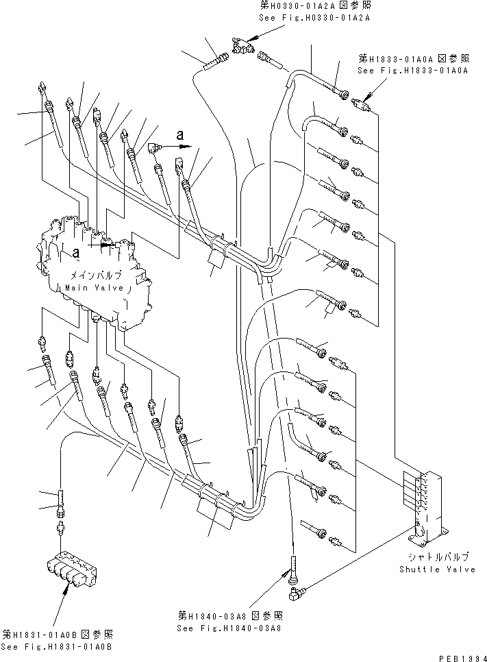 Excavators Komatsu / PC220-6 S/N 50001-UP(pc220-6c) / PPC MAIN LINE (VALVE PPC LINES)(#50700-51999)(151940 : H1840-01A2B)
