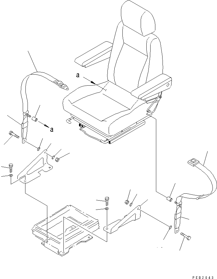Excavators Komatsu / PC220-6 S/N 50001-UP(pc220-6c) / SEAT BELT (FOR SUSPENSION TYPE)(#50700-52197)(210120 : K0160-01A1A)