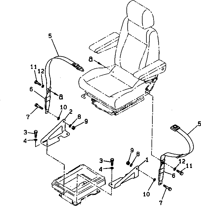 Excavators Komatsu / PC220-6 S/N 50001-UP(pc220-6c) / SEAT BELT (FOR SUSPENSION TYPE) (50MM WIDE)(#52198-53561)(210160 : K0160-01A3)