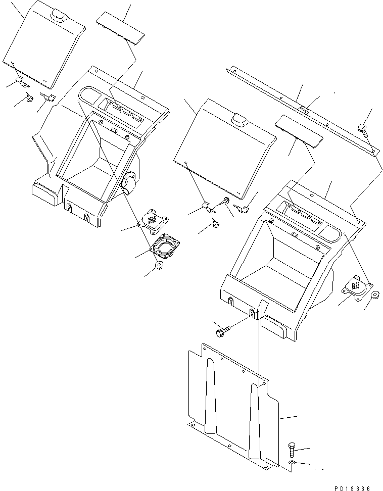 Excavators Komatsu / PC220-6 S/N 50001-UP(pc220-6c) / SEAT REAR COVER (WITH HEATER)(#50700-51999)(210230 : K0180-01A2A)