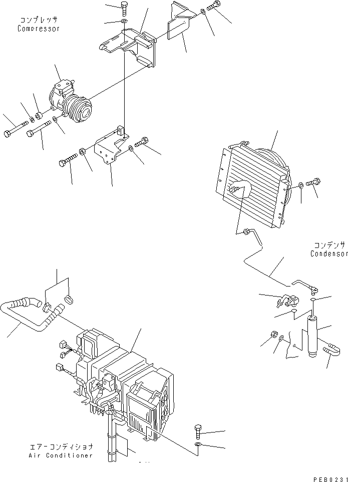 Excavators Komatsu / PC220-6 S/N 50001-UP(pc220-6c) / AIR CONDITIONER (UNIT) (WITH SAE FAN GUARD)(#50001-52277)(211110 : K0700-01A0)