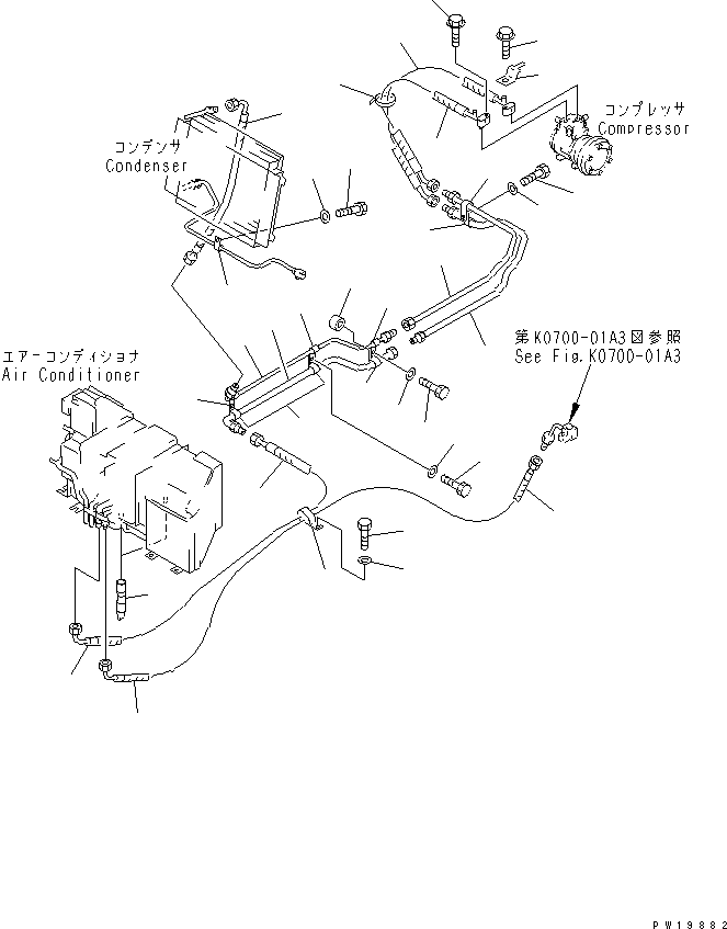 Excavators Komatsu / PC220-6 S/N 50001-UP(pc220-6c) / AIR CONDITIONER (COOLING LINE)(#50001-52277)(211220 : K0700-02A0)
