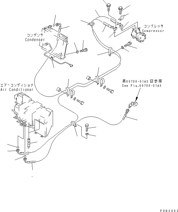 Excavators Komatsu / PC220-6 S/N 50001-UP(pc220-6c) / AIR CONDITIONER (COOLING LINE)(#52278-52740)(211230 : K0700-02A0A)