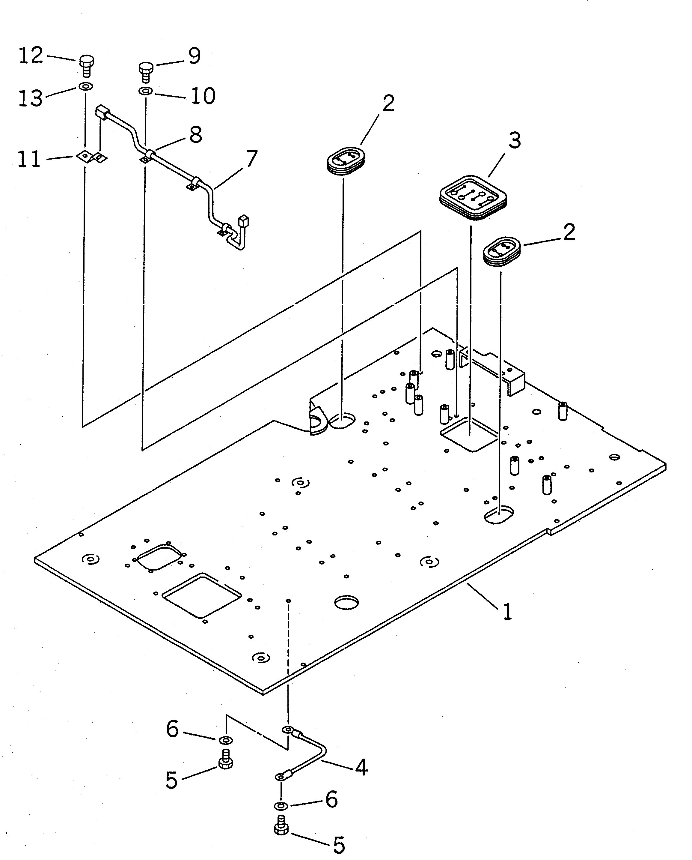 Excavators Komatsu / PC220-6 S/N 50001-UP(pc220-6c) / FLOOR FRAME (ELECTRIC GOVERNOR CONTROL) (WORK LEVER WITH         PPC VALVE)(#50001-50699)(211360 : K1110-01A0)