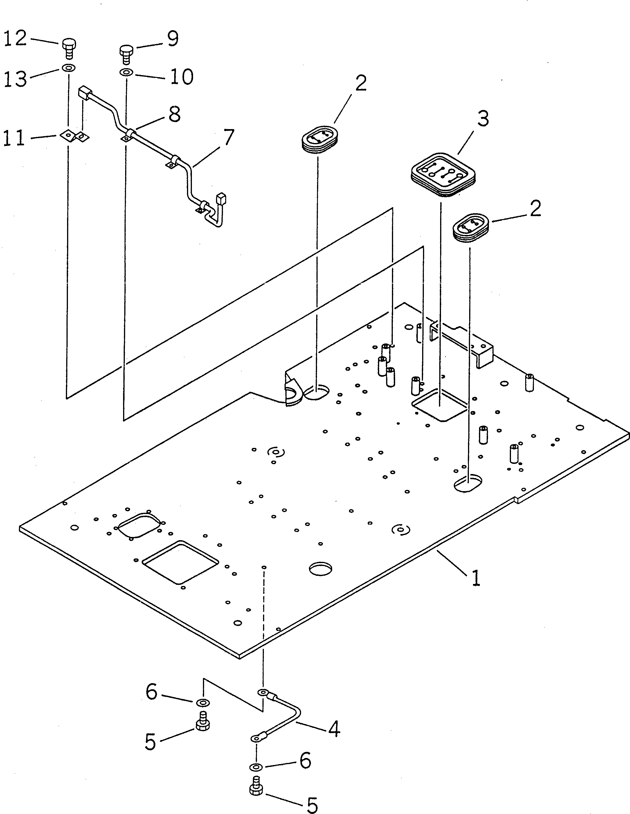 Excavators Komatsu / PC220-6 S/N 50001-UP(pc220-6c) / FLOOR FRAME (ELECTRIC GOVERNOR CONTROL) (WORK LEVER WITH         PPC VALVE)(#52741-52851)(211380 : K1110-01A0B)