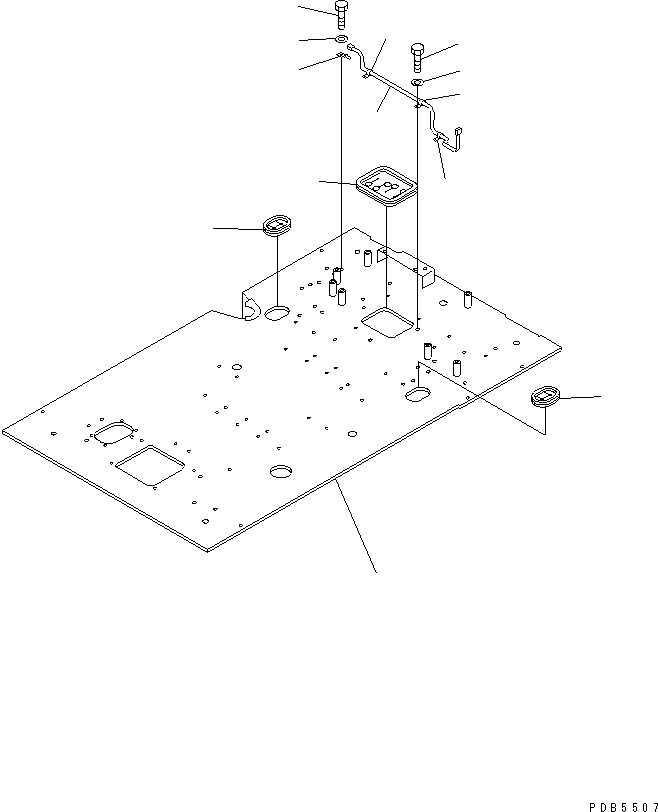 Excavators Komatsu / PC220-6 S/N 50001-UP(pc220-6c) / FLOOR FRAME (ELECTRIC GOVERNOR CONTROL) (WORK LEVER WITH         PPC VALVE)(#52852-53561)(211390 : K1110-01A0D)