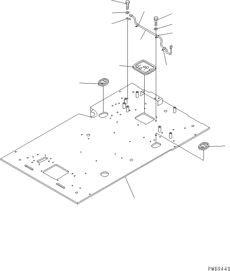 Excavators Komatsu / PC220-6 S/N 50001-UP(pc220-6c) / FLOOR FRAME (ELECTRIC GOVERNOR CONTROL) (WORK LEVER WITH         PPC VALVE)(#53562-55980)(211400 : K1110-01A0E)