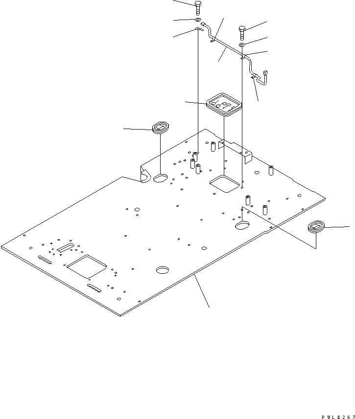 Excavators Komatsu / PC220-6 S/N 50001-UP(pc220-6c) / FLOOR FRAME (ELECTRIC GOVERNOR CONTROL) (WORK LEVER WITH         PPC VALVE)(#55981-56056)(211410 : K1110-01A0F)