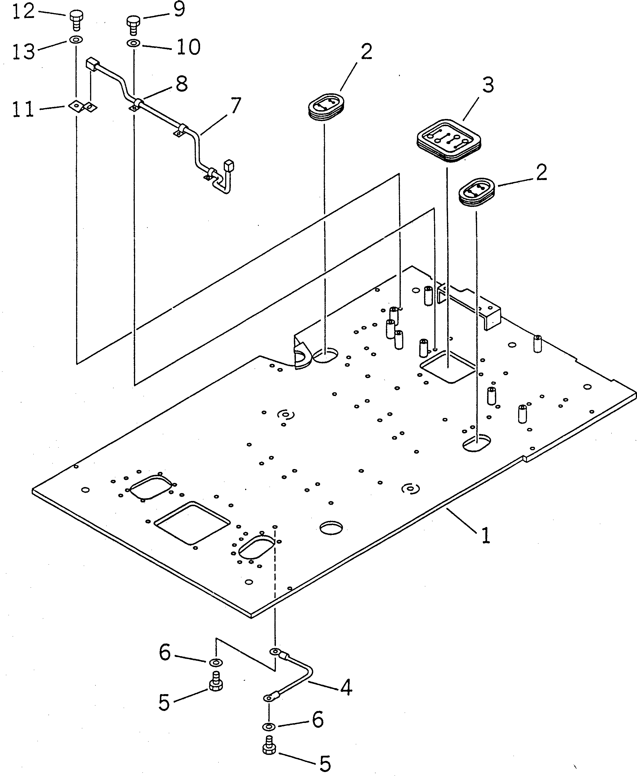 Excavators Komatsu / PC220-6 S/N 50001-UP(pc220-6c) / FLOOR FRAME (ELECTRIC GOVERNOR CONTROL) (WORK LEVER WITH         PPC VALVE) (2 ACTUATOR)(#52741-52851)(211450 : K1110-01A2B)