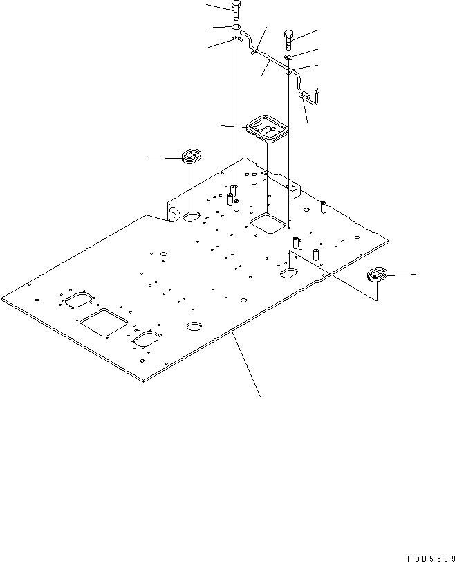 Excavators Komatsu / PC220-6 S/N 50001-UP(pc220-6c) / FLOOR FRAME (ELECTRIC GOVERNOR CONTROL) (WORK LEVER WITH         PPC VALVE) (2 ACTUATOR)(#52852-53561)(211460 : K1110-01A2D)