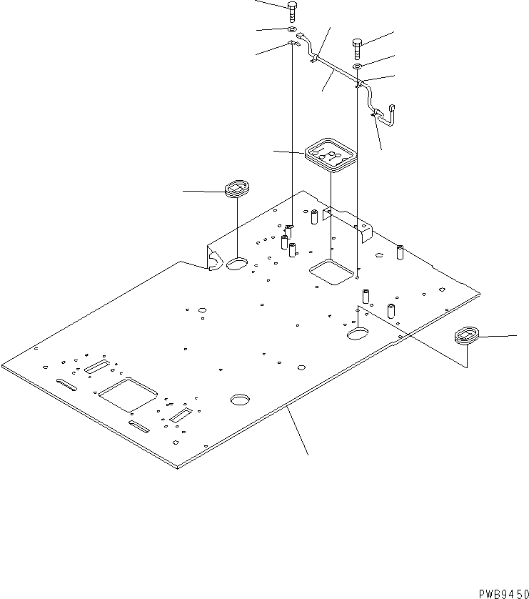 Excavators Komatsu / PC220-6 S/N 50001-UP(pc220-6c) / FLOOR FRAME (ELECTRIC GOVERNOR CONTROL) (WORK LEVER WITH         PPC VALVE) (2 ACTUATOR)(#53562-55980)(211470 : K1110-01A2E)