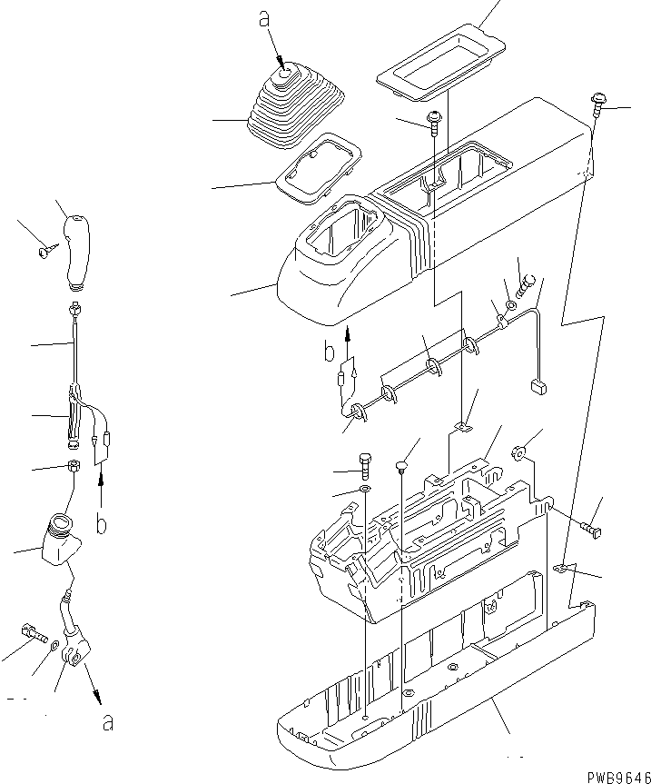 Excavators Komatsu / PC220-6 S/N 50001-UP(pc220-6c) / FLOOR FRAME (RIGHT STAND) (LEVER AND COVER) (WORK LEVER WITH PPC VALVE)(#52852-)(211510 : K1110-06A0)