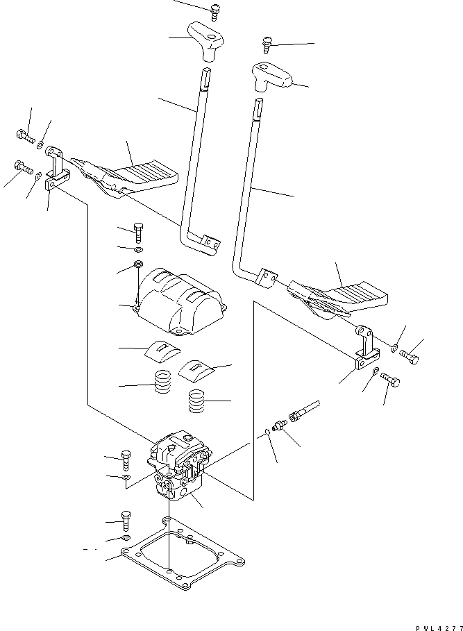 Excavators Komatsu / PC220-6 S/N 50001-UP(pc220-6c) / FLOOR FRAME (TRAVEL LEVER) (FOR ADDITIONAL PIPING) (2 ACTUATOR)(#55981-)(211590 : K1110-10A2A)