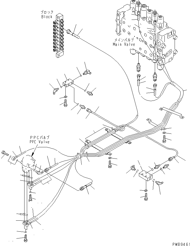 Excavators Komatsu / PC220-6 S/N 50001-UP(pc220-6c) / FLOOR FRAME (PPC TRAVEL LINES)(#53562-)(211610 : K1110-11A0A)