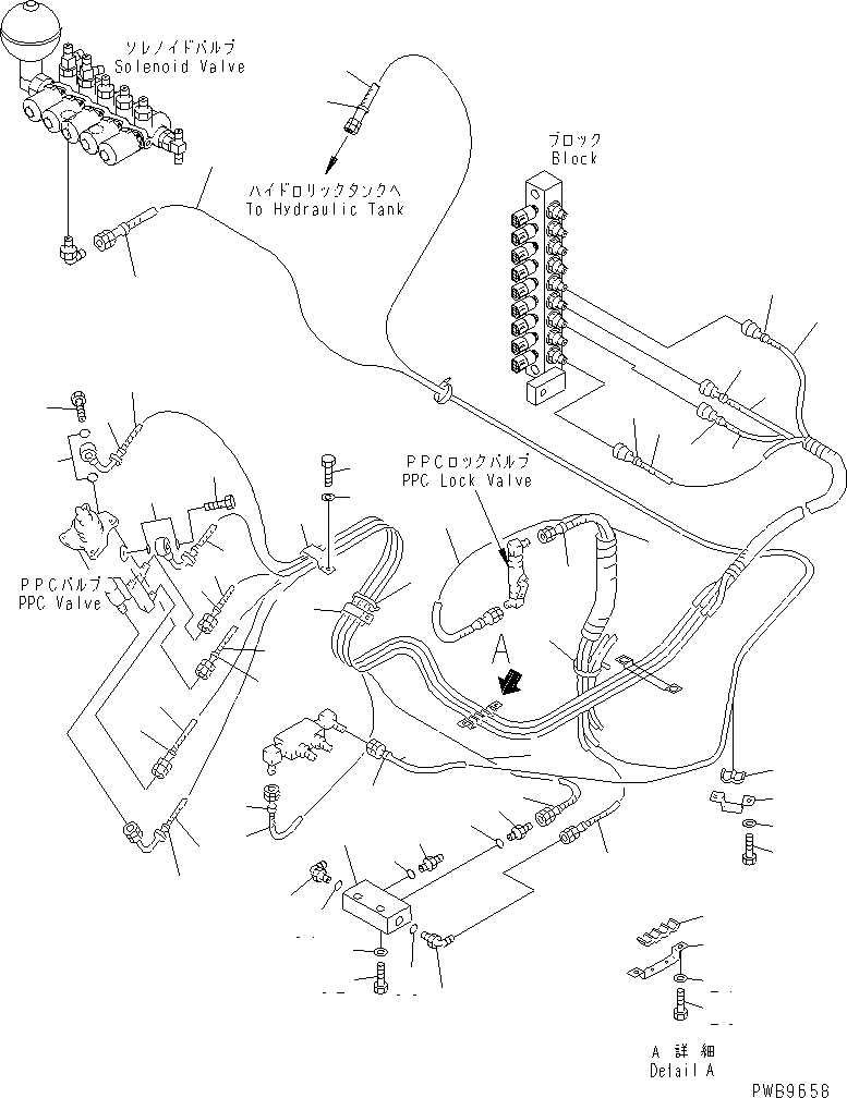Excavators Komatsu / PC220-6 S/N 50001-UP(pc220-6c) / FLOOR FRAME (PPC WORK LINE) (RIGHT STAND HOSE)(#52852-53561)(211700 : K1110-13A0)
