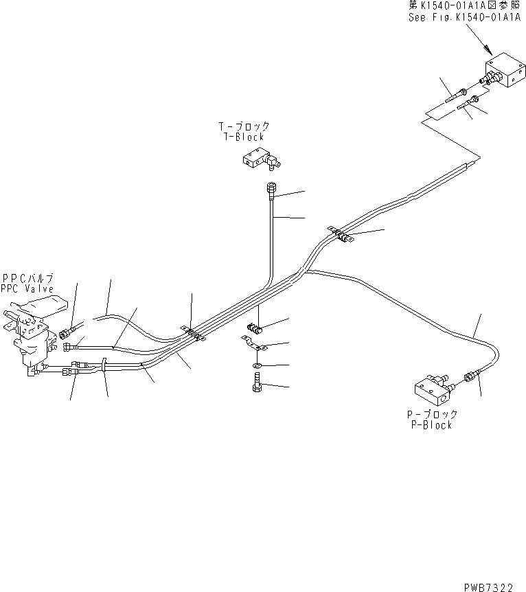 Excavators Komatsu / PC220-6 S/N 50001-UP(pc220-6c) / FLOOR FRAME (ATTACHMENT PPC LINE) (1 ACTUATOR)(#52852-53561)(211800 : K1110-21A1)