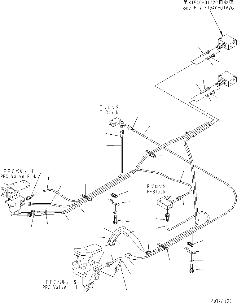 Excavators Komatsu / PC220-6 S/N 50001-UP(pc220-6c) / FLOOR FRAME (ATTACHMENT PPC LINE) (2 ACTUATOR)(#52852-53561)(211820 : K1110-21A2)