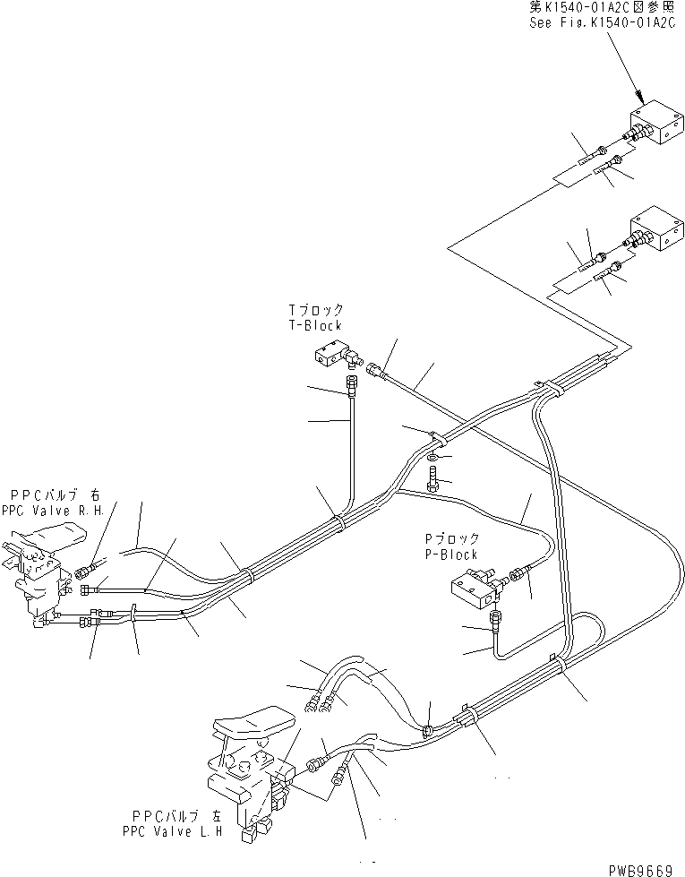 Excavators Komatsu / PC220-6 S/N 50001-UP(pc220-6c) / FLOOR FRAME (ATTACHMENT PPC LINE) (2 ACTUATOR)(#53562-)(211830 : K1110-21A2A)