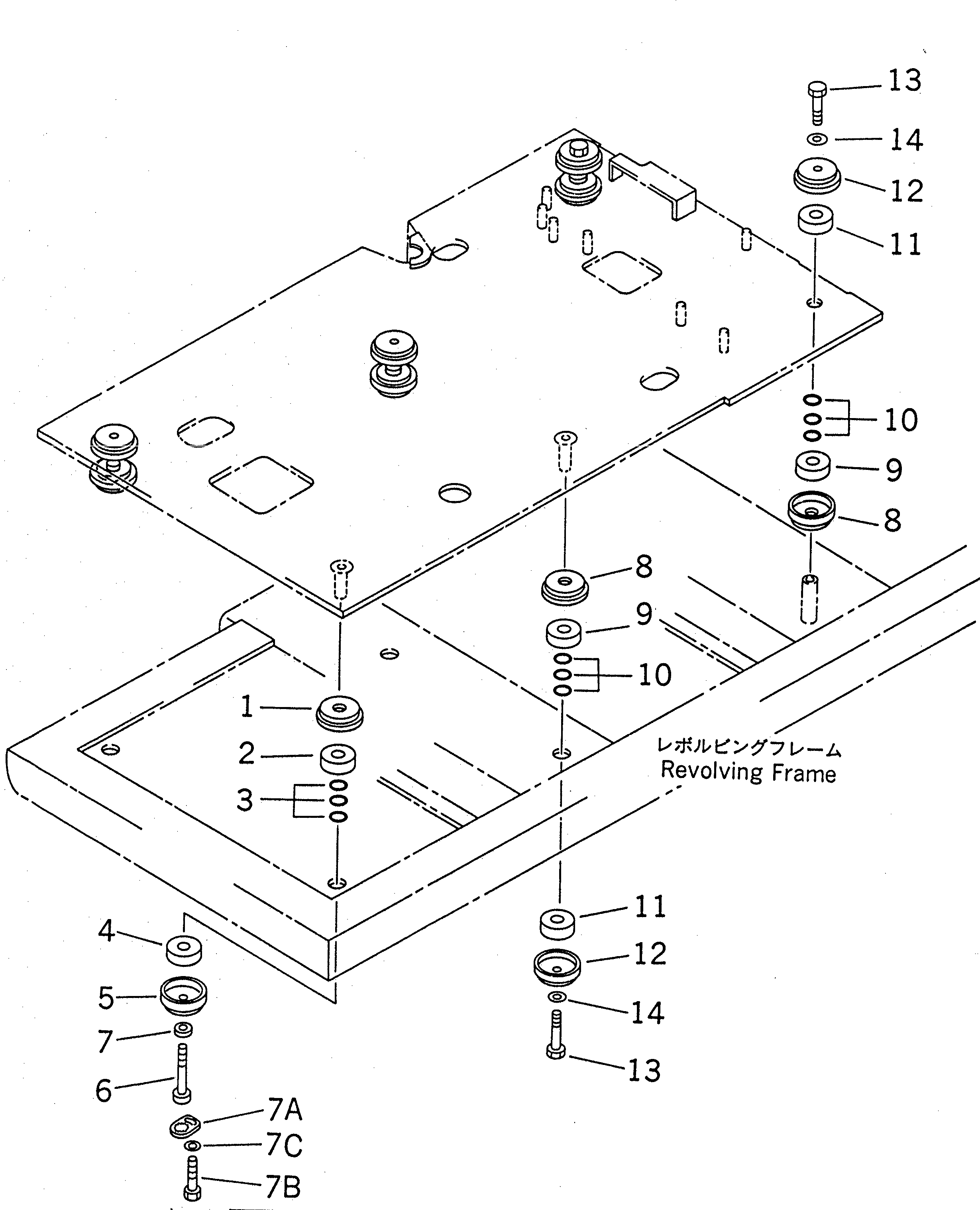 Excavators Komatsu / PC220-6 S/N 50001-UP(pc220-6c) / LOW MOUNT (FLOOR FRAME)(#50001-50699)(211840 : K1120-01A0)