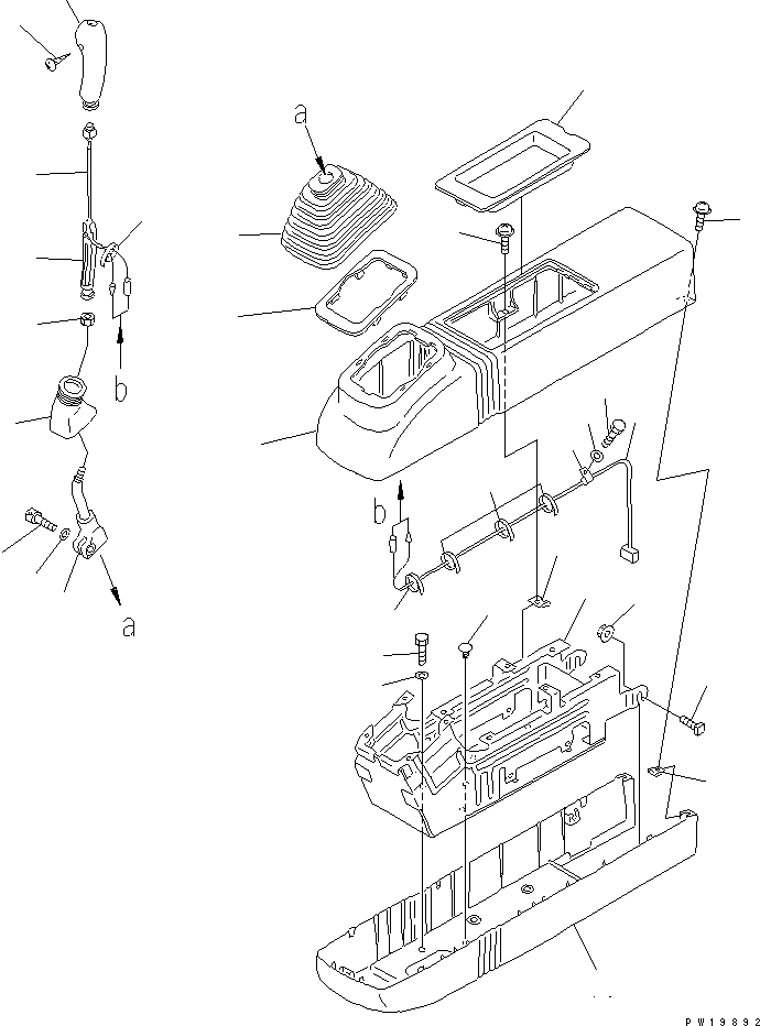Excavators Komatsu / PC220-6 S/N 50001-UP(pc220-6c) / RIGHT STAND (LEVER AND COVER) (WORK LEVER WITH PPC VALVE)(#50001-52851)(211910 : K1220-01A0)