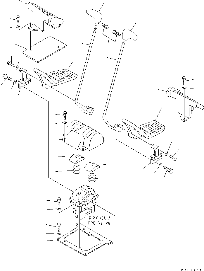 Excavators Komatsu / PC220-6 S/N 50001-UP(pc220-6c) / TRAVEL LEVER(#52741-52851)(211960 : K1410-01A0B)