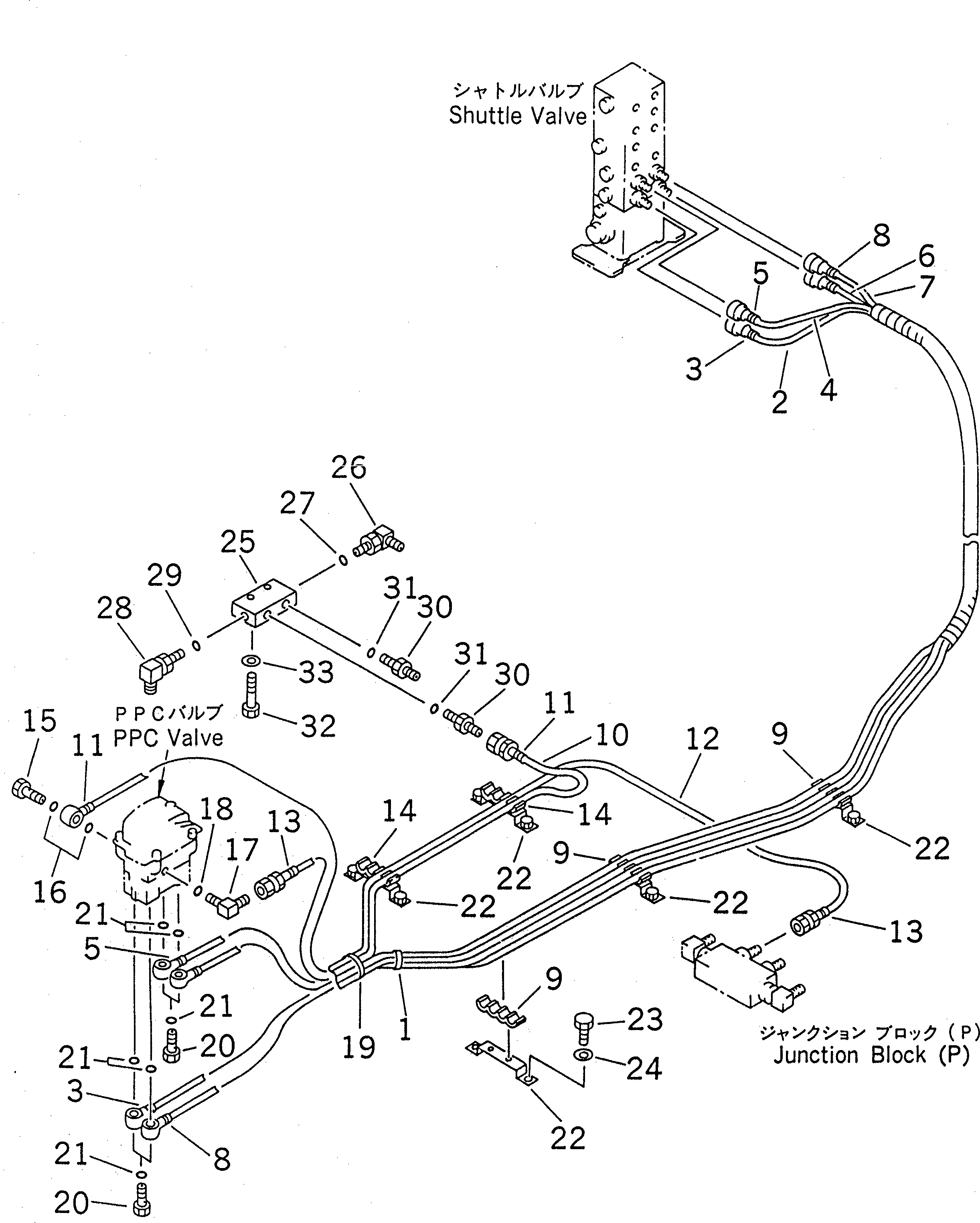 Excavators Komatsu / PC220-6 S/N 50001-UP(pc220-6c) / PPC TRAVEL LINES(#50001-50699)(212030 : K1420-01A0)