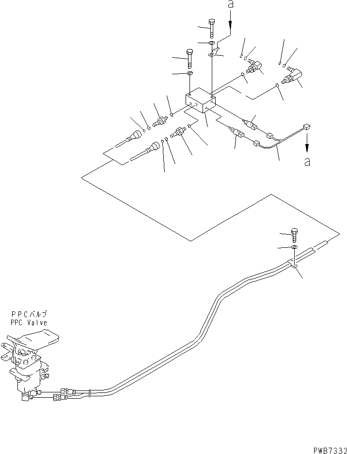 Excavators Komatsu / PC220-6 S/N 50001-UP(pc220-6c) / ATTACHMENT PPC LINE (1 ACTUATOR)(#52852-)(212510 : K1540-01A0C)