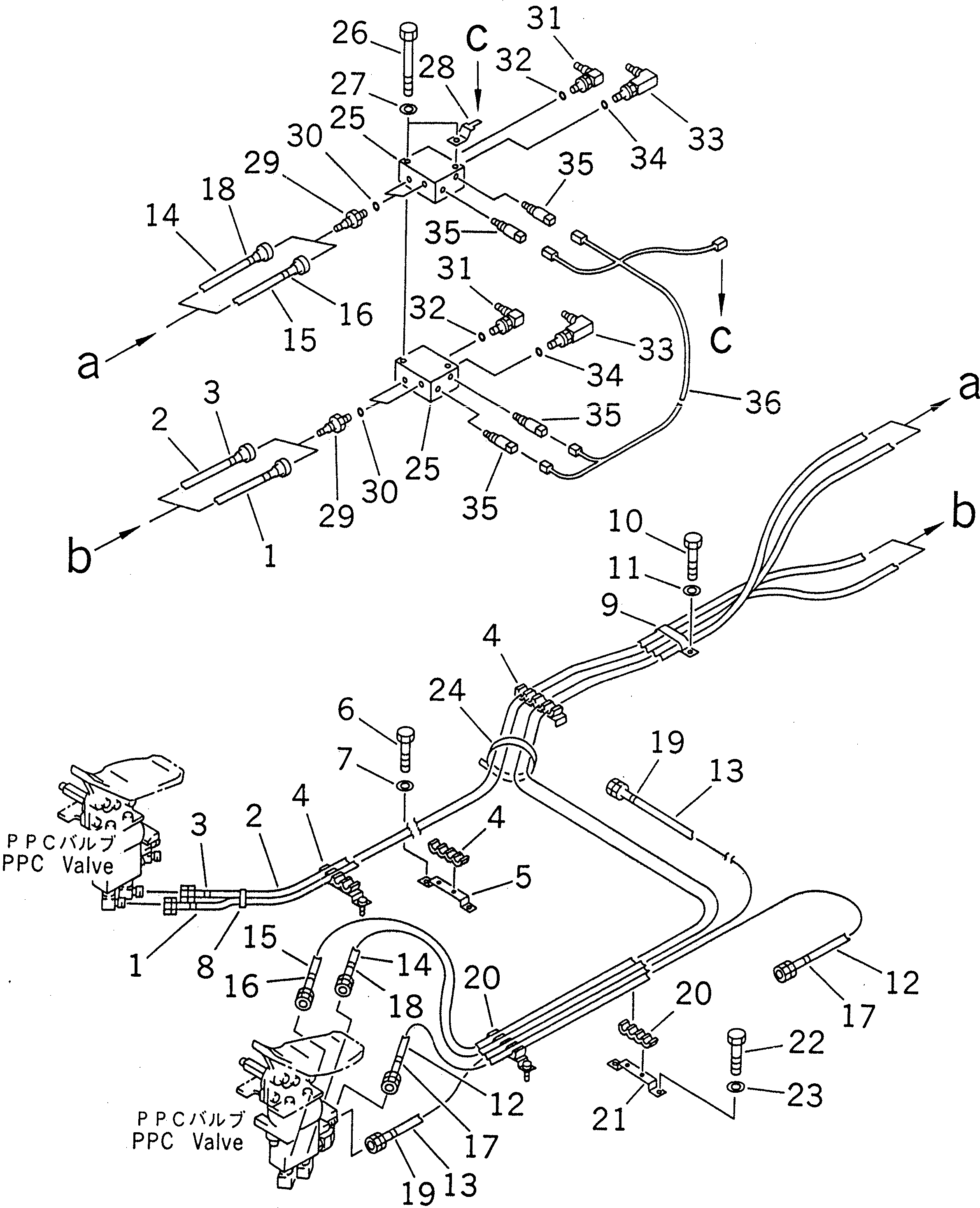 Excavators Komatsu / PC220-6 S/N 50001-UP(pc220-6c) / ATTACHMENT PPC LINE (PPC) (2 ACTUATOR)(#50001-50699)(212520 : K1540-01A2)