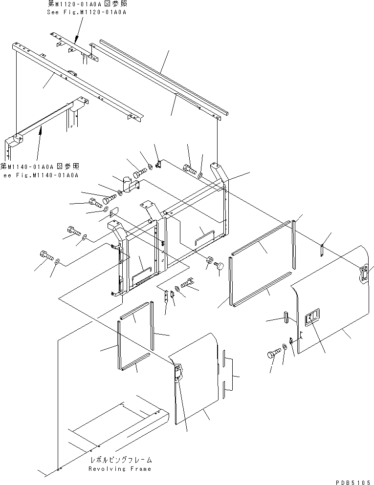 Excavators Komatsu / PC220-6 S/N 50001-UP(pc220-6c) / LEFT SIDE DOOR (DOOR) (MACHINE CAB)(#52852-53024)(240080 : M1130-01A0C)