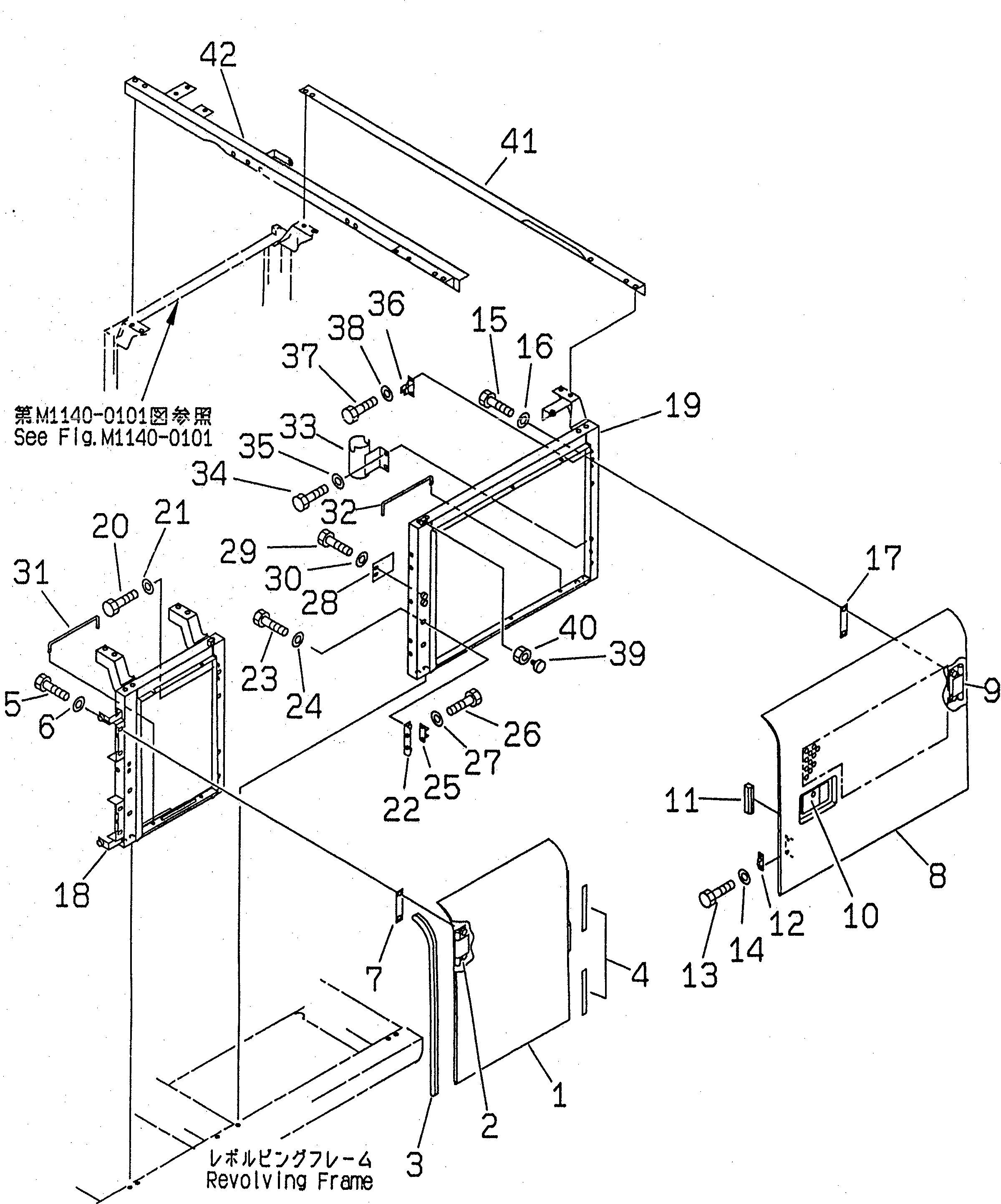Excavators Komatsu / PC220-6 S/N 50001-UP(pc220-6c) / LEFT SIDE DOOR (DOOR) (MACHINE CAB) (HIGH ALTITUDE SPEC.)(#50001-50699)(240100 : M1130-01A2)