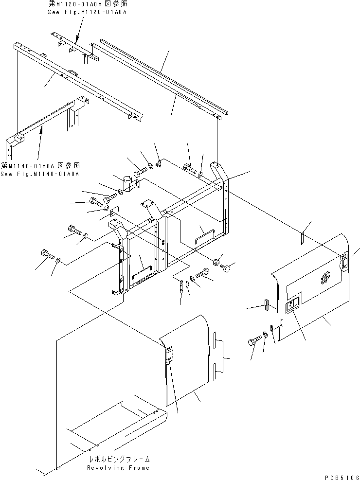 Excavators Komatsu / PC220-6 S/N 50001-UP(pc220-6c) / LEFT SIDE DOOR (WITH HOLE)(#52852-53024)(240150 : M1130-01A4B)