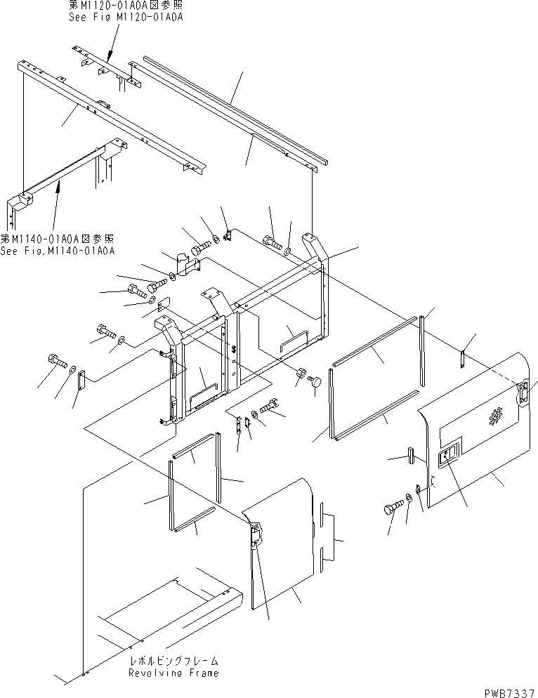 Excavators Komatsu / PC220-6 S/N 50001-UP(pc220-6c) / LEFT SIDE DOOR (WITH HOLE)(#53025-)(240160 : M1130-01A4C)