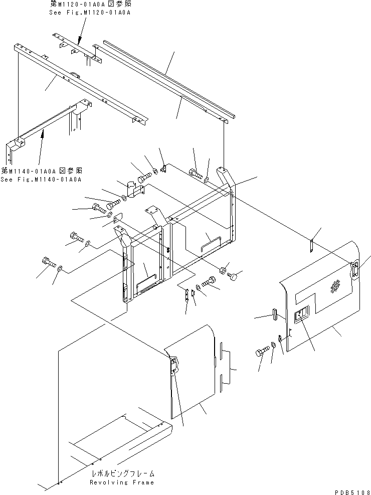 Excavators Komatsu / PC220-6 S/N 50001-UP(pc220-6c) / LEFT SIDE DOOR (WITH HOLE) (WITH F.O.P.S.)(#52852-53024)(240170 : M1130-01A9)