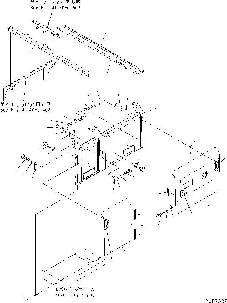 Excavators Komatsu / PC220-6 S/N 50001-UP(pc220-6c) / LEFT SIDE DOOR (WITH HOLE) (WITH F.O.P.S.)(#53025-)(240180 : M1130-01A9A)