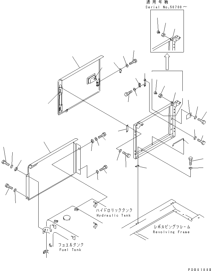 Excavators Komatsu / PC220-6 S/N 50001-UP(pc220-6c) / RIGHT SIDE DOOR (MACHINE CAB)(#50001-52851)(240230 : M1140-01A1)