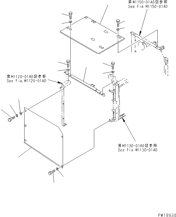 Excavators Komatsu / PC220-6 S/N 50001-UP(pc220-6c) / PARTITION (WITHOUT AIR CONDITIONER)(#52741-52851)(240280 : M1160-01A0A)