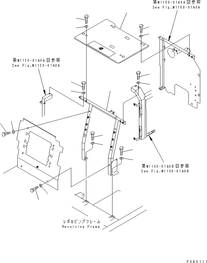 Excavators Komatsu / PC220-6 S/N 50001-UP(pc220-6c) / PARTITION (WITH AIR CONDITIONER)(#52852-)(240320 : M1160-01A1C)